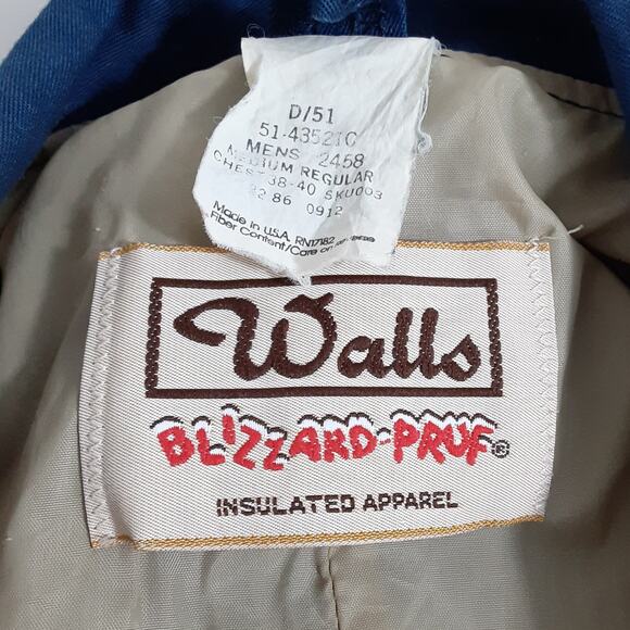 Vintage 70s Walls Blizzard Pruf Coveralls Blue Boilersuit Jumpsuit Zip Leg Men M - Picture 14 of 15